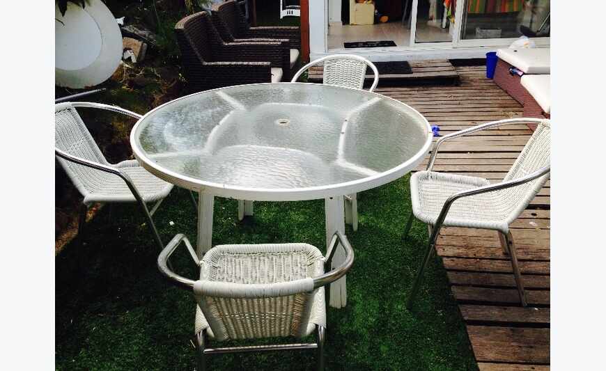 Table and four chairs for outdoor