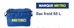 Sac outlet isotherme metro