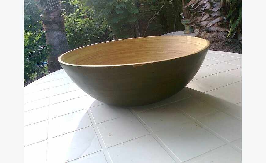 grand plat creux bois bambou