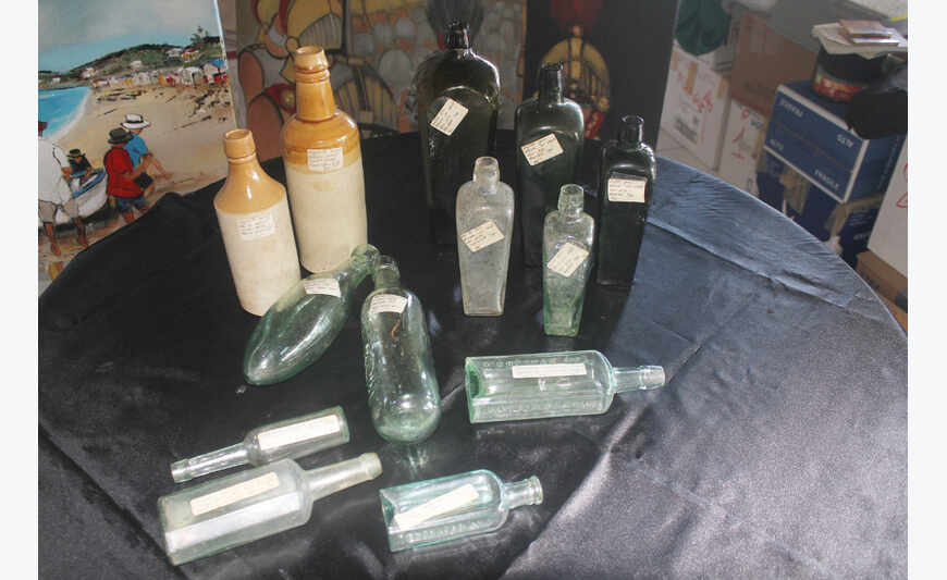 Vintage Beer and Gin bottles