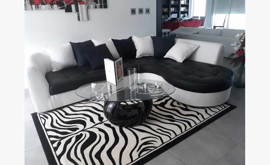canape d'angle bicolore