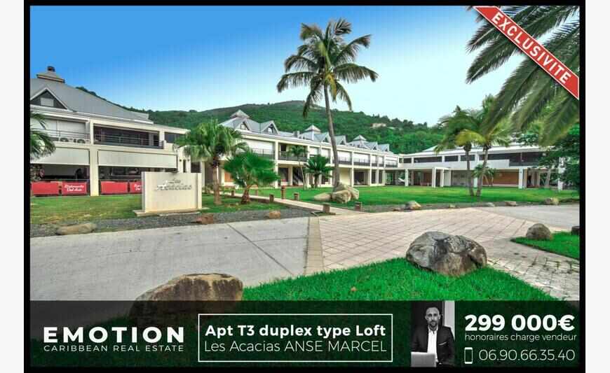 Anse Marcel - Apt T3 duplex type Loft...