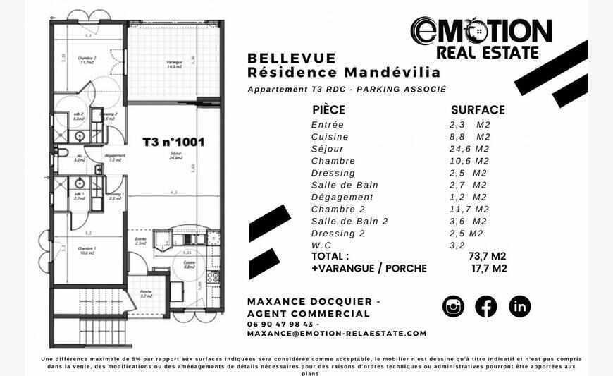 New T3 Apartment Bellevue