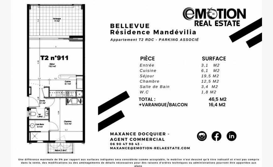 New T2 Apartment Bellevue