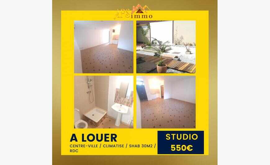 Appart T1 climatisé rdc cc ville...