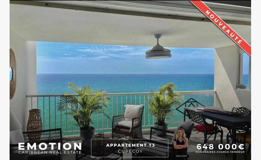 Appartement 3 pièces de 125 m2 - Vue mer - Cupecoy