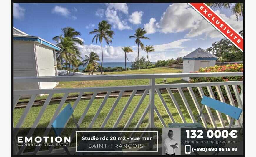 Studio 20 m2 - vue mer - Saint François