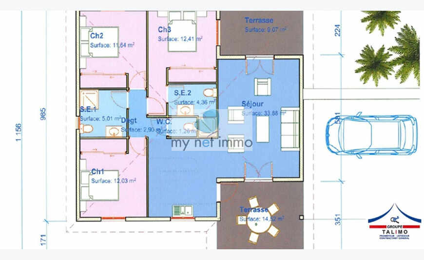 Pelletier - villa F4 sur terrain de 632 m²