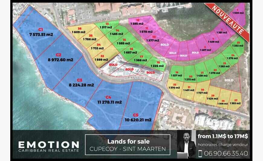 7573 m2 lot C1 - Cupecoy - Lands fro - $11,359,500