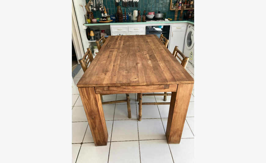 table rectangulaire en teck massif