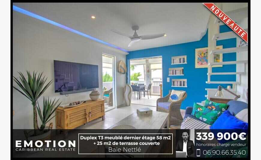 Corner duplex of 43 m2 carrez + 15 m2...