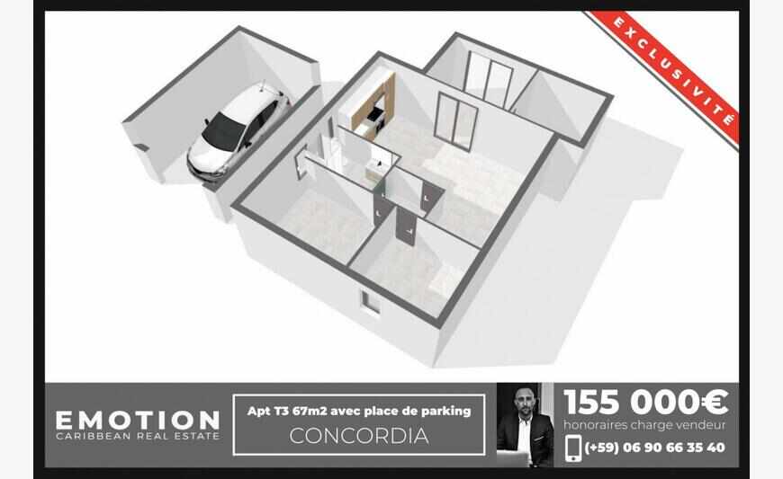 Apt T3 67 M2 67 - Concordia