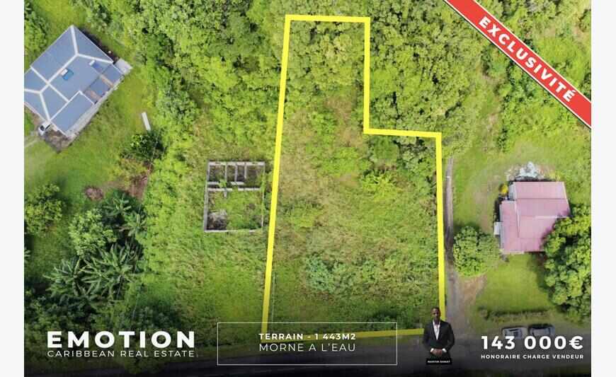 Terrain - 1 443 m2 - Morne A L'Eau -...