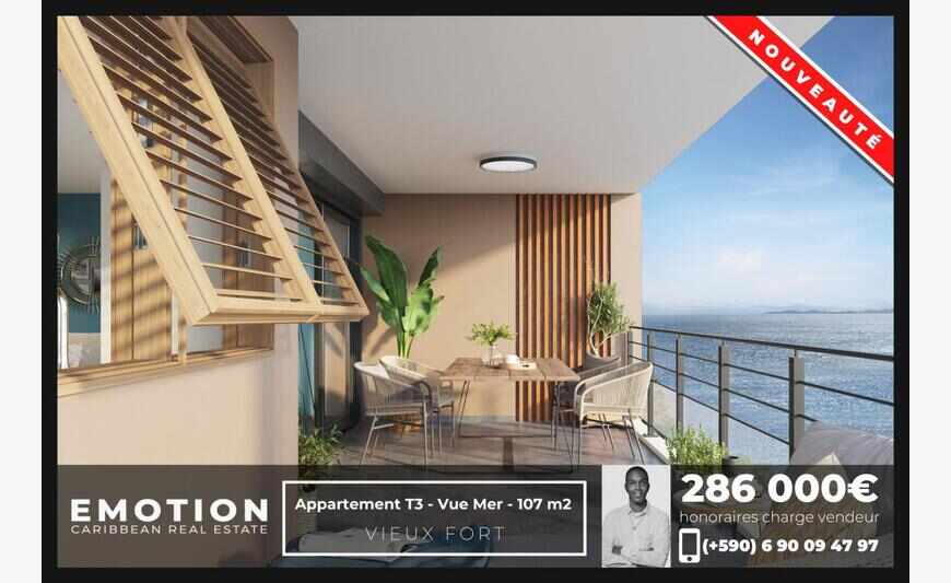 Appartement T3 de 107 m2 - Vue Mer - Vieux Fort