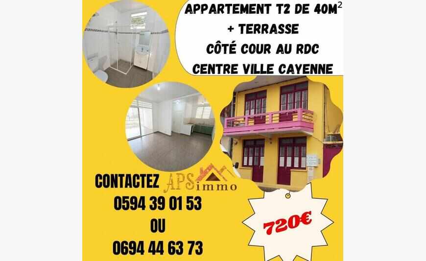 Appart T2 Rdc côté cour c- ville...