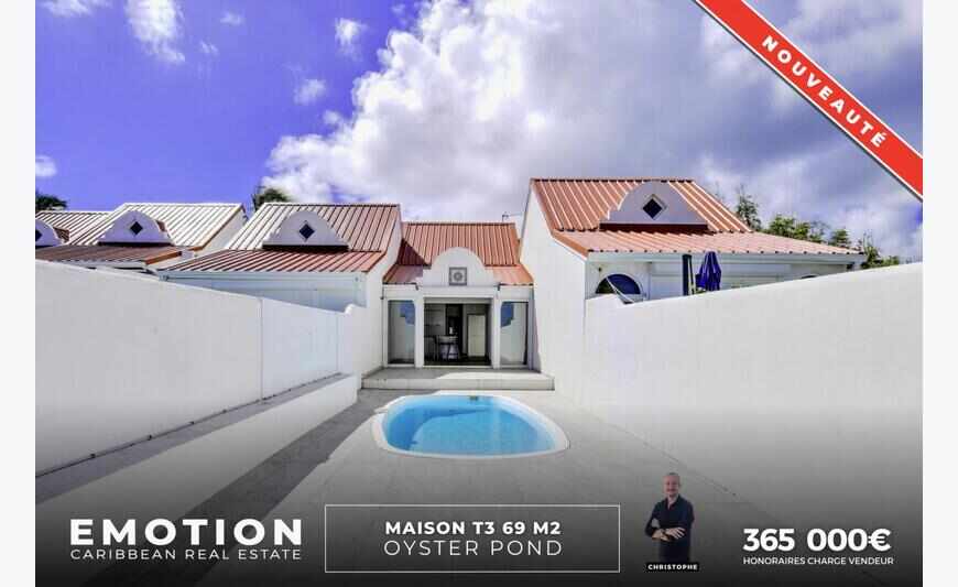 House T3 sea view + swimming pool + garage, Oyster Pond