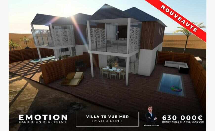 Villa T4 en bord de mer à Oyster Pond