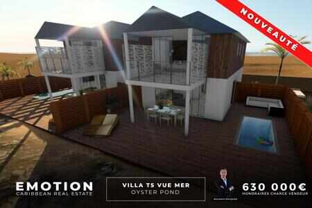 Villa T4 en bord de mer à Oyster Pond