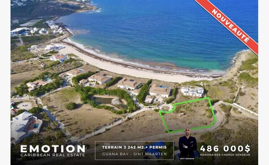 Terrain de 3243 m2 + Permis - Guana Bay