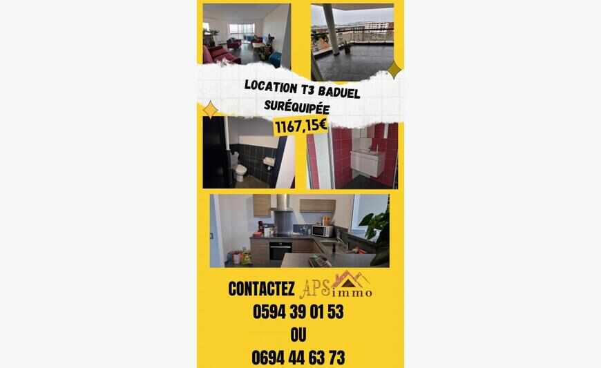 Appartement T3 67 M2 S H Baduel...