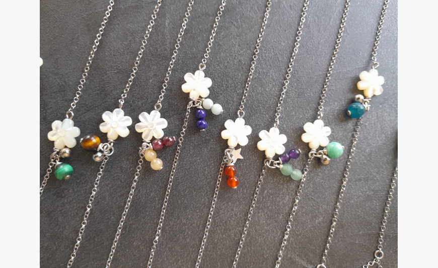 Bijou argent de lithotherapie