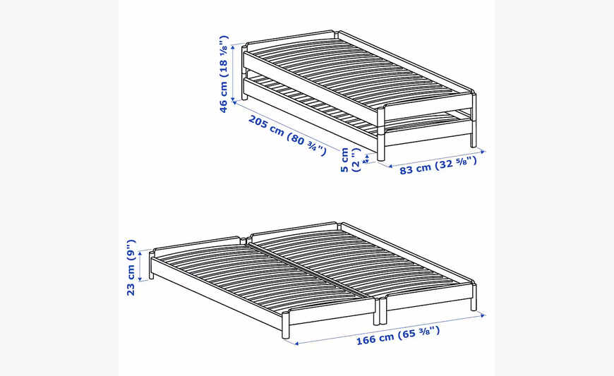 Lit simple ikea x 2 superposé