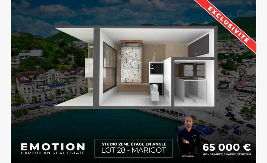 Studio 15.10 m2 square - Marigot