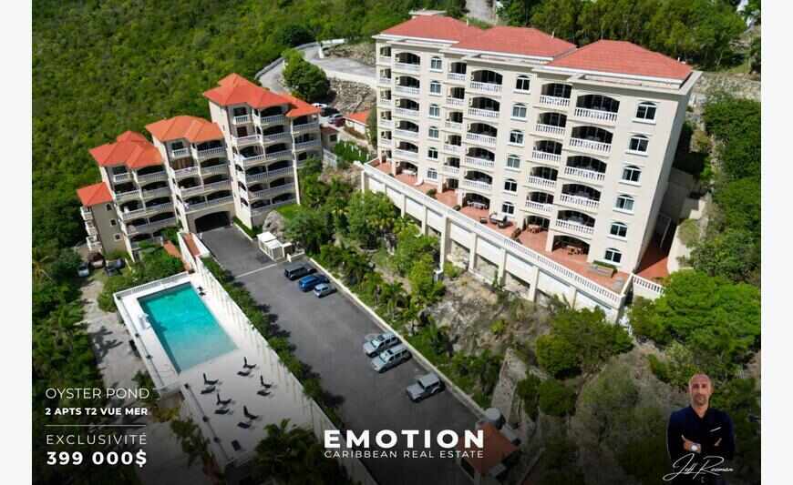 set of 2 sea view condos - Oyster Pond Dawn Beach