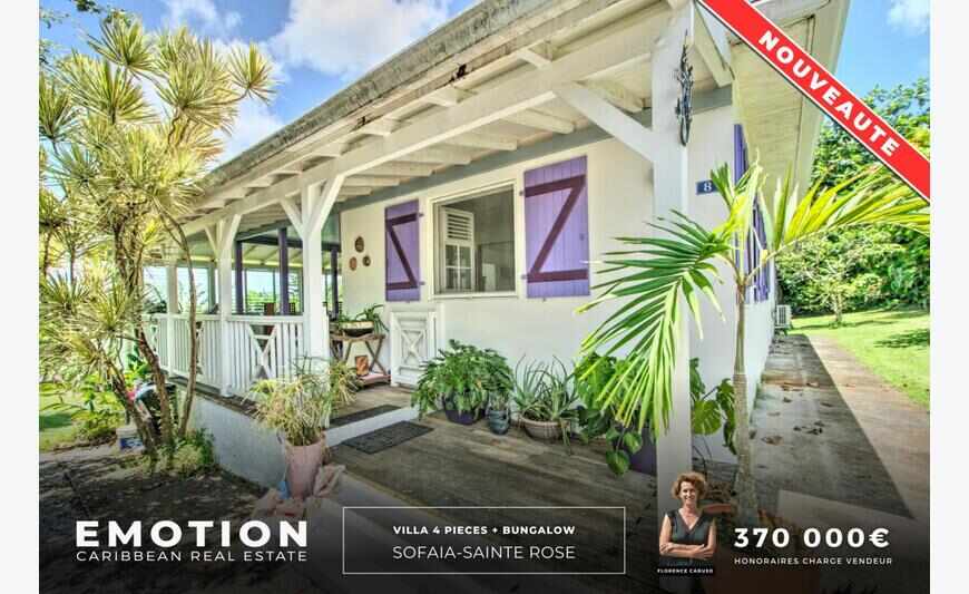 Villa Creole T4 + Bungalow T3 + 2 terrasses couvertes