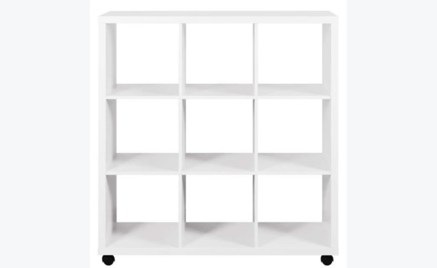 Bibliothèque Alvin 9 cases en Blanc et deux bacs