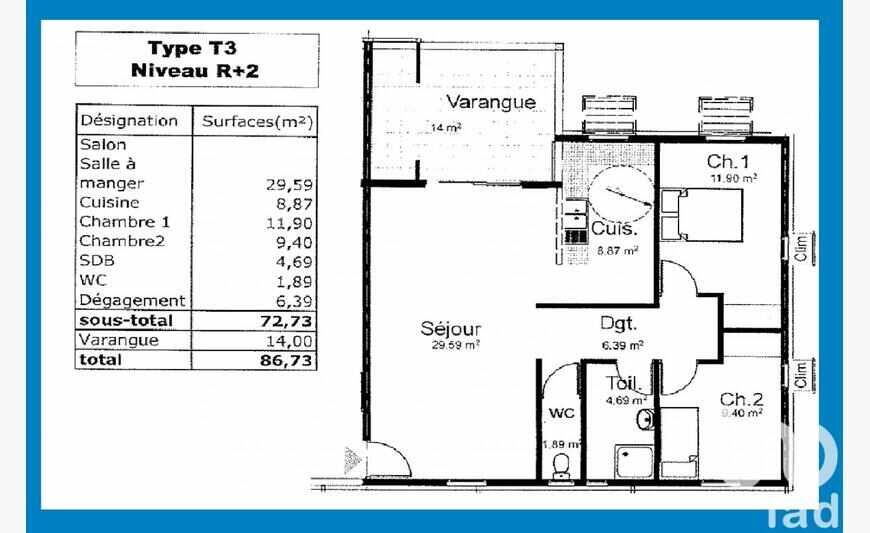 Appartement 3 pièces