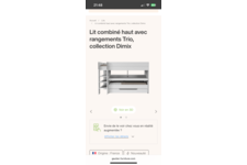 Lit superposé, avec bureau et lit gigogne