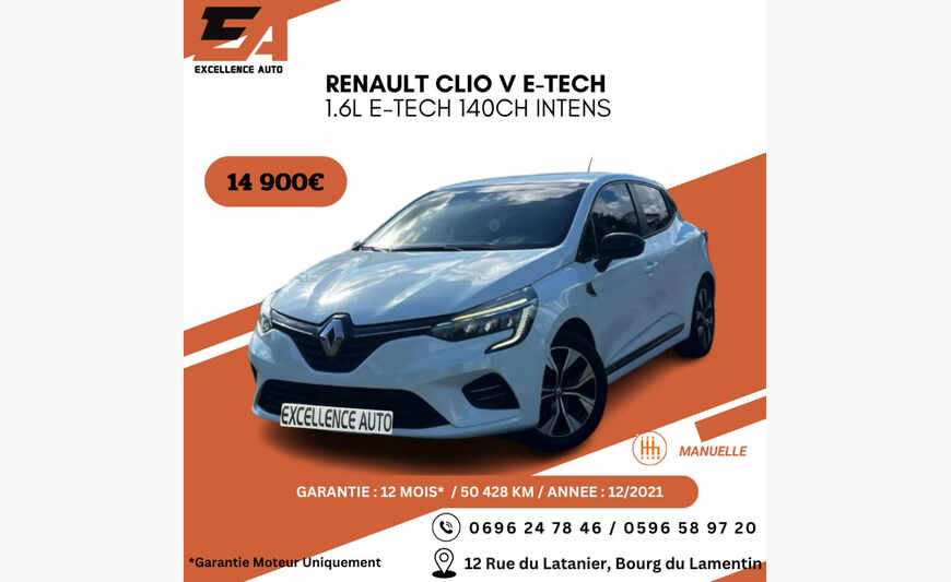 RENAULT CLIO V 1.6L E-TENSE 140CH INTENS