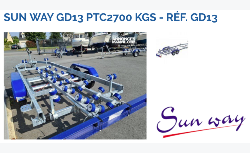Remorque pour bateau 6.50 Neuve
