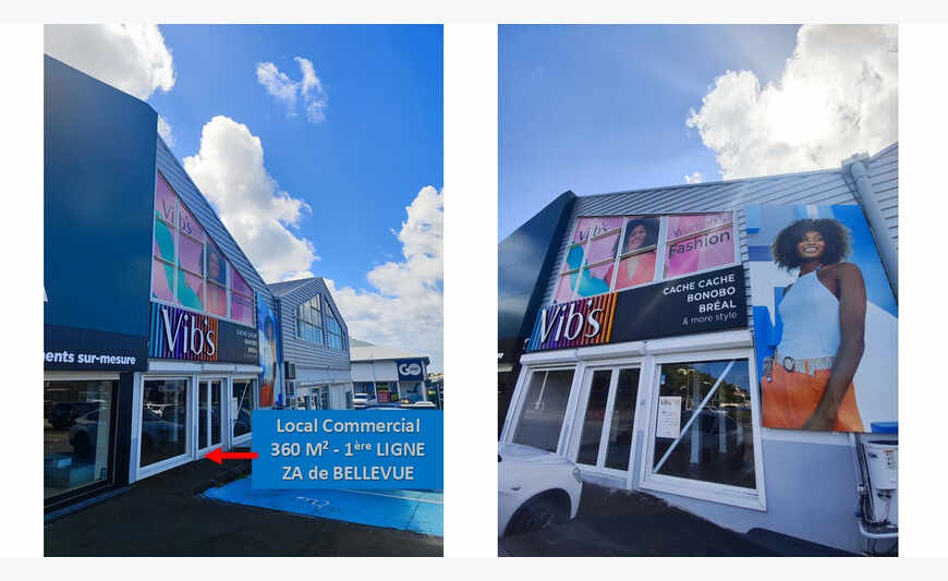 Magnifique Local Commercial 360 m2 - 1ère Ligne - Parkings -