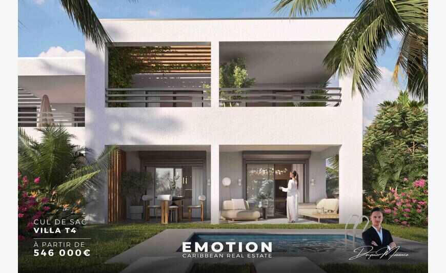 Villa T4 avec jardin, piscine et garage à Cul de Sac