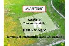 Anse-Bertrand, Campêche : terrain plat et viabilisé dans un