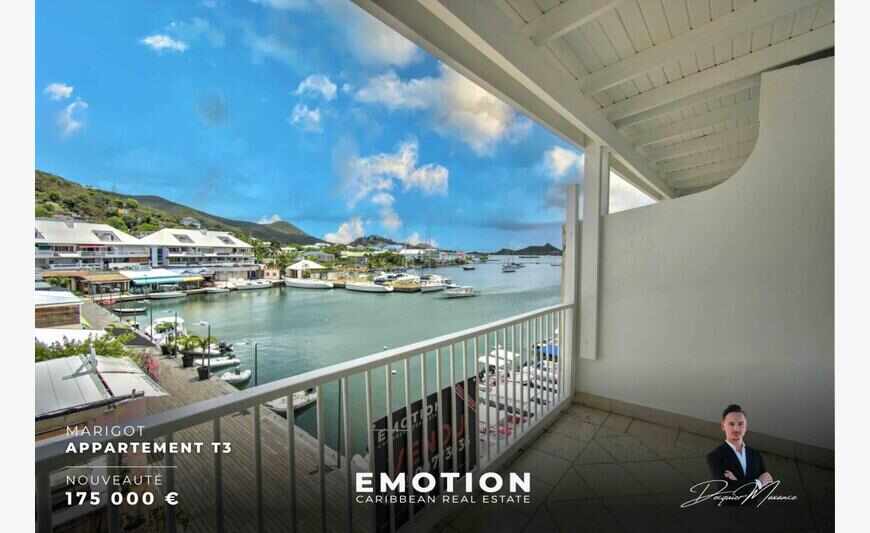 Apppartement T3 à Marigot avec vue sur la marina