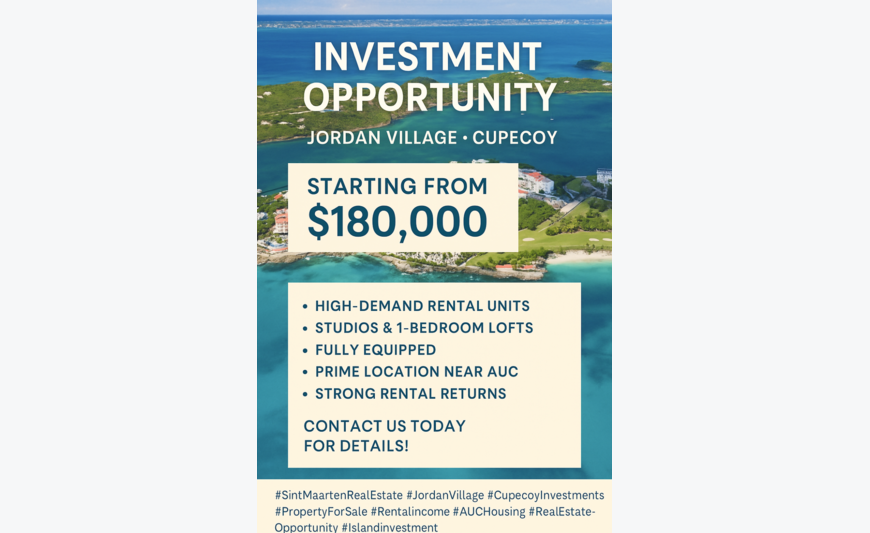 Opportunité d’investissement à Cupecoy