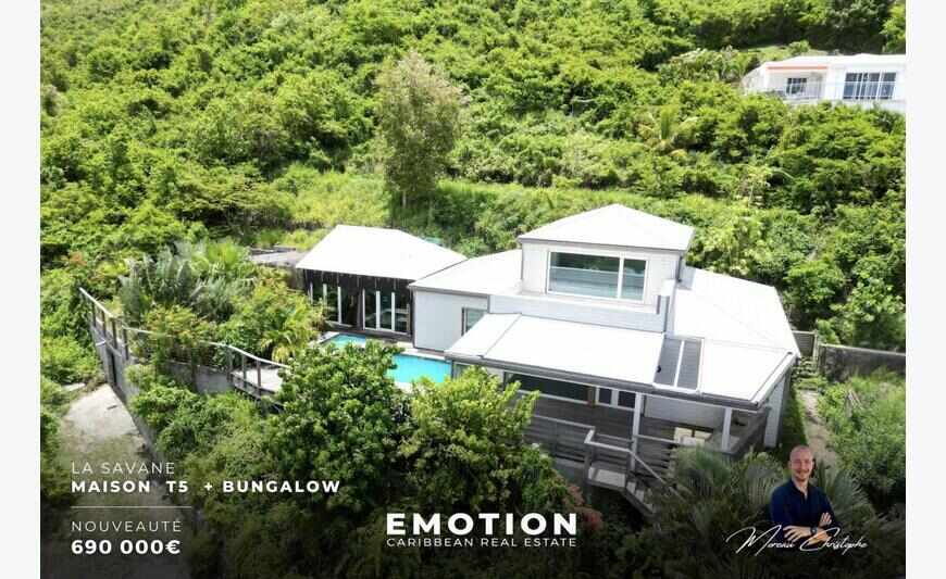 Maison 135 m2 + piscine et Bungalow de 2 chambres