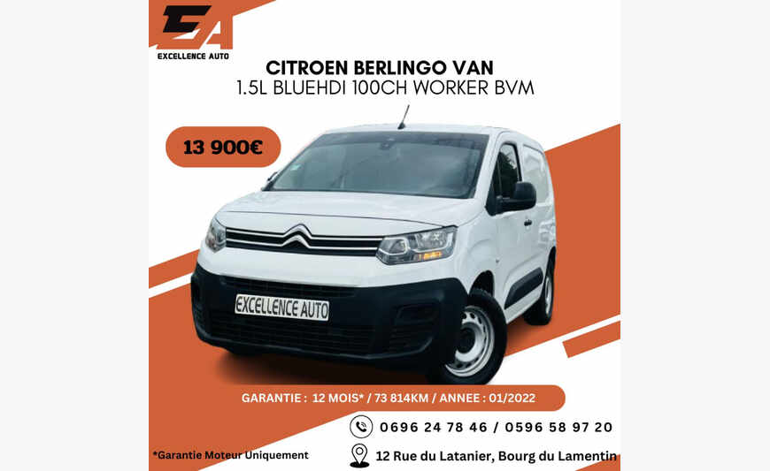 CITROEN BERLINGO VAN 1.5L BLUEHDI 100CH WORKER BVM