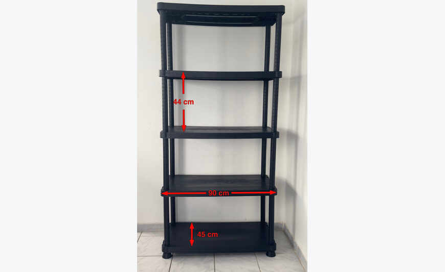 Etagère résine 5 tablettes X2 long. (=70KG/TABL)