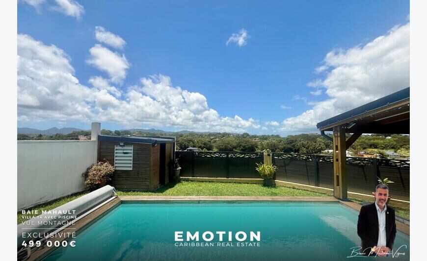 <br>Villa T4 avec piscine - 90m2 - vue montagne<br>Baie-Maha