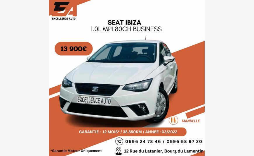 SEAT IBIZA 1.0L MPI 80CH BUSINESS