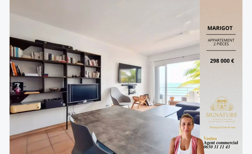 – Appartement T2 avec deux balcons vue mer
