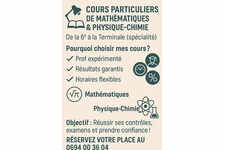 Cours particuliers mathématiques physique chimie