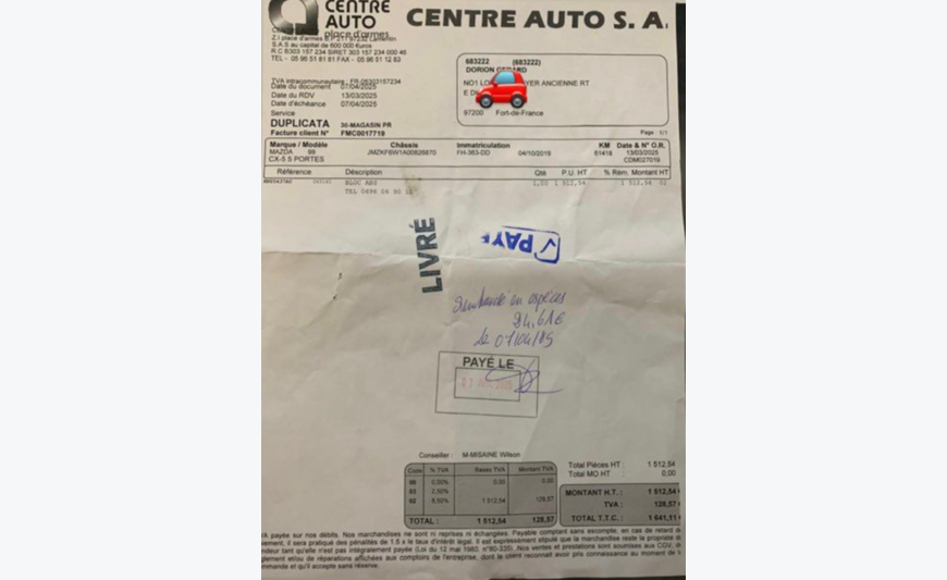 Bloc ABS Mazda neuf (avec facture)