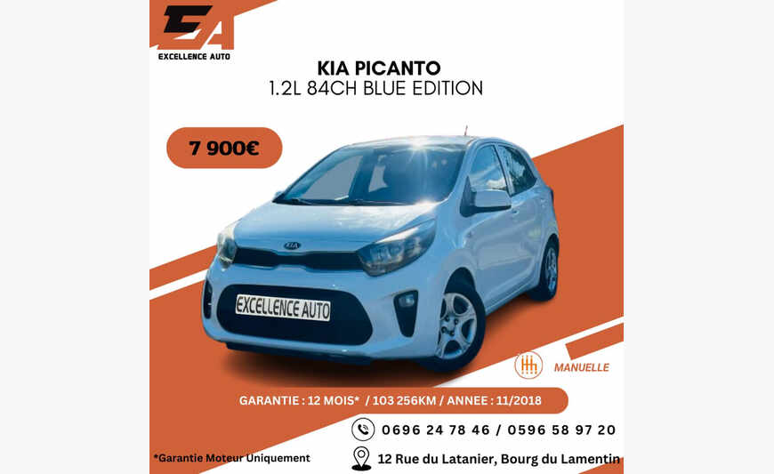 KIA PICANTO 1.2L 84CH BLUE EDITION