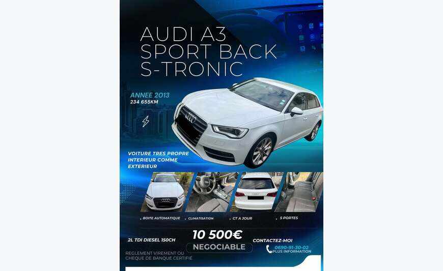 Audi A3 sport Back s-tronic 150ch 2.0 TDI