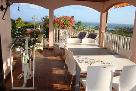 villa jardin piscine vue mer